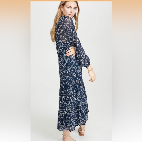 Free People Wallflower Midi Dress in Blue Size XS EUC Retail $158 - Picture 3 of 7